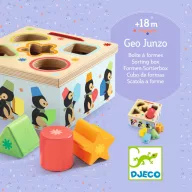 Djeco Geo Pingy fa formabedobó pingvin figura színes geometriai formákkal