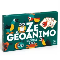 Djeco Ze Geoanimo geometrikus állatos képkirakó fa elemekkel és mintakártyákkal