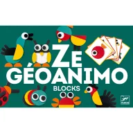 Djeco Ze Geoanimo geometrikus állatos képkirakó fa elemekkel és mintakártyákkal