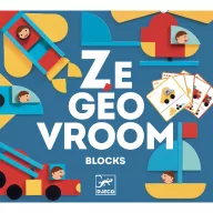 Djeco Ze Geo Vroum fa képkirakó közlekedési eszközökkel és mintakártyákkal