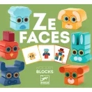 Djeco Ze Faces Arc-balansz fa építőjáték színes elemekkel és mintakártyákkal