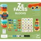 Djeco Ze Faces Arc-balansz fa építőjáték színes elemekkel és mintakártyákkal