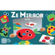 Djeco Ze Mirror Faces tükröző képkirakó játék doboza és kártyái