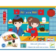 Djeco Aki et Maki sushi bár készlet színes játék elemekkel