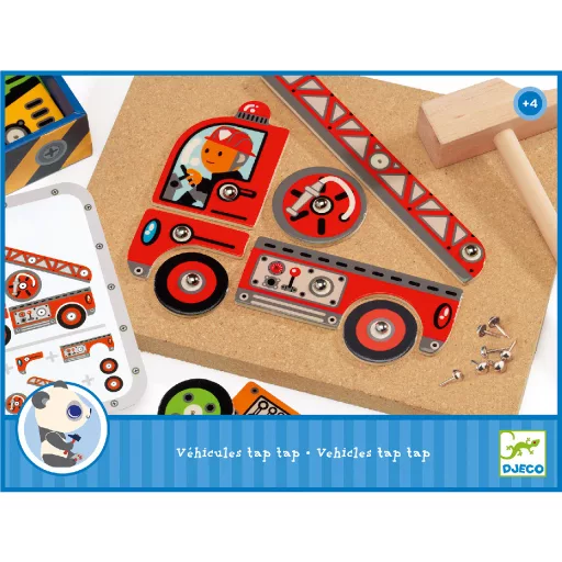 Djeco Kalapálós játék - Autós - Vehicles tap tap