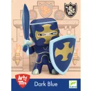 Djeco Arty Toys sötétkék lovag figura részletgazdag páncélzatban