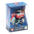 Djeco Arty Toys Sam Parrot kalóz figura kék-fehér ruhában papagájával a vállán