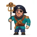 Djeco Arty Toys Ze Piratous kalóz kapitány figura színes kalózos ruhában