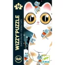 Djeco Macskusz sötétben világító varázs puzzle 50 darabos doboza kiscicás mintával