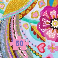 Djeco Sziporka 50 darabos csillámos varázs puzzle illusztrált álló doboza