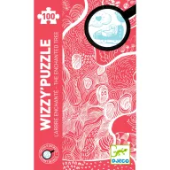 Djeco Elvarázsolt fa 100 darabos varázs puzzle illusztrált piros-fehér díszdoboza