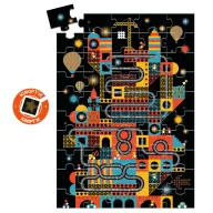 Djeco Városi nyüzsgés varázs puzzle 100 darabos függőleges díszdoboza