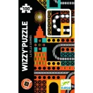 Djeco Wizzy Puzzle Városi nyüzsgés dobozának előlapja az optikai illúzió részletével