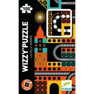 Djeco Városi nyüzsgés varázs puzzle 100 darabos függőleges díszdoboza