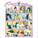 A kirakott Djeco Piroska és a farkas mese puzzle tizennégy illusztrált jelenettel és egy beillesztendő darabbal