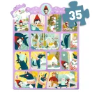 Djeco Piroska és a farkas 35 darabos mese puzzle doboza kék háttérrel
