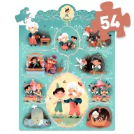 Djeco Pinokkió 54 darabos mese puzzle doboza a Pinocchio felirattal