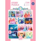 A Djeco Hamupipőke mese puzzle dobozának elölnézete a tündérmese rajzaival