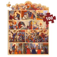 Djeco Artúr király 100 darabos mese puzzle illusztrált díszdoboza