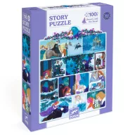 Djeco A szépség és a szörnyeteg 100 darabos mese puzzle lila doboza
