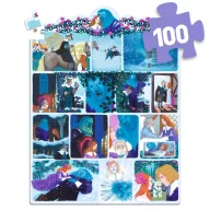 Djeco A szépség és a szörnyeteg 100 darabos mese puzzle lila doboza