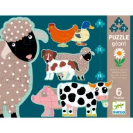 Djeco Betyárbecsület óriás puzzle doboza tanyasi állatfigurákkal