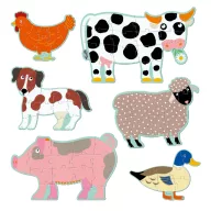 Djeco Betyárbecsület óriás puzzle doboza tanyasi állatfigurákkal