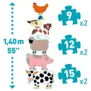 Djeco Betyárbecsület óriás puzzle színes tanyasi állatfigurákkal