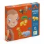 Djeco Marmoset és barátai óriás puzzle narancssárga doboza vadállatos mintákkal