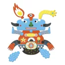 Djeco SzörnyElek Barbazul 39 darabos óriás puzzle cserélhető elemekkel és színes szörnyfigurákkal