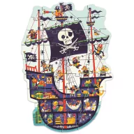 Djeco Kalózhajó 36 darabos óriás puzzle piros színű doboza