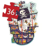 Djeco Kalózhajó 36 darabos óriás puzzle piros színű doboza