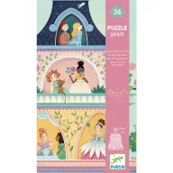 Djeco Óriás hercegnős kastélytorony 36 darabos puzzle színes díszdoboza