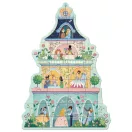 A kirakott 90 cm magas Djeco hercegnős kastélytorony alakú sziluett puzzle