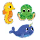 Djeco Primo puzzle A tengerben 4-6-9 darabos készlet tengeri állatos grafikával