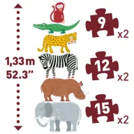   Djeco Óriás puzzle - Henri és barátai, 9-12-15 db-os - Henri and friends