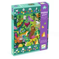 Djeco erdőben megfigyelő puzzle 54 darabos doboza színes illusztrációval