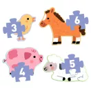 Djeco Primo puzzle A farmon 3-4-5-6 darabos készlet állatos illusztrációkkal