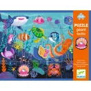 Djeco Taktilo sea óriás tapintós puzzle elölnézeti képe a beilleszthető tengeri állatokkal