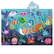 Djeco Taktilo sea óriás tapintós tengerlakók puzzle kék színű doboza