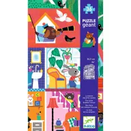 Djeco A Kisbarátok Háza 36 darabos óriás puzzle álló formátumú, illusztrált doboza