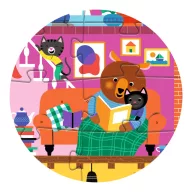Djeco A Kisbarátok Háza 36 darabos óriás puzzle álló formátumú, illusztrált doboza