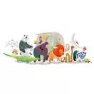 A kirakott Djeco Állati parádé 133 cm-es óriás padló puzzle színes állatfigurákkal