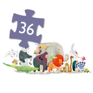 Djeco Állati parádé 36 darabos óriás padló puzzle doboza oroszlán és pillangó mintával
