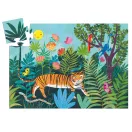 A kirakott Djeco A tigris sétája 24 darabos puzzle a színes dzsungel állataival