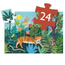 Djeco A tigris sétája 24 darabos formadobozos puzzle tigris alakú díszdoboza
