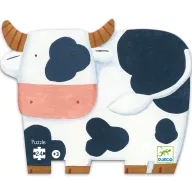   Djeco Formadobozos puzzle - Bocik és tehenek, 24 db-os - The cows on the farm