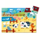 Djeco Bocik és tehenek 24 darabos formadobozos puzzle tehén alakú dobozzal