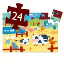 Djeco Bocik és tehenek 24 darabos formadobozos puzzle tehén alakú dobozzal