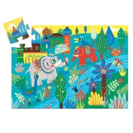   Djeco Formadobozos puzzle - Elefánt és barátai, 24 db-os - Haathee, Asian elephant